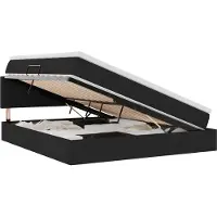 vidaXL LED opbergbed met matras Zwart 180 x 200 cm Stof