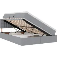 vidaXL Opbergbed met matras Lichtgrijs 140 x 190 cm fluweel