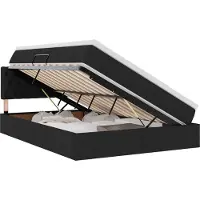vidaXL Opbergbed met matras met hoofdeinde Zwart 140 x 200 cm fluweel