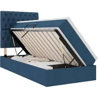 vidaXL LED opbergbed met matras Blauw 90 x 200 cm Stof