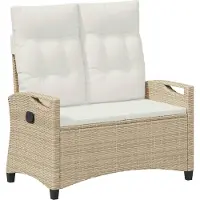 vidaXL Tuinbank met kussens, beige en crème, 105 x 60 x 112 cm