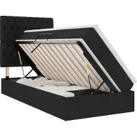 vidaXL Opslag bed met matras met hoofdeinde Zwart 90 x 190 cm Stof