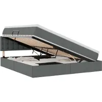 vidaXL Opbergbed met matras Donkergrijs 160 x 200 cm fluweel