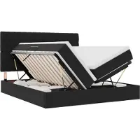 vidaXL LED opbergbed met matras Zwart 180 x 200 cm Fluweel