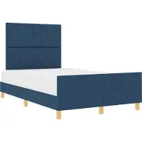 vidaXL Bedframe met hoofdeinde Blauw 120 x 190 cm Stof