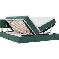 vidaXL LED opbergbed met matras Donkergroen 180 x 200 cm Fluweel