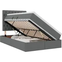 vidaXL Opslag bed met matras met opslag Donkergrijs 120 x 200 cm Stof