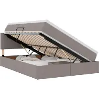 vidaXL LED opbergbed met matras Taupe 140 x 200 cm Stof