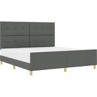vidaXL Bedframe met hoofdeinde Donkergrijs 180 x 200 cm Stof
