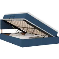 vidaXL LED opbergbed met matras Blauw 140 x 200 cm Stof