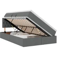 vidaXL Opbergbed met matras Donkergrijs 120 x 200 cm fluweel