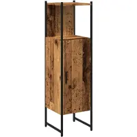 vidaXL Badkamerkast 33x33x120,5 cm bewerkt hout oud houtkleurig