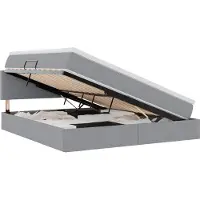 vidaXL Opbergbed met matras Lichtgrijs 160 x 200 cm fluweel