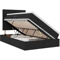 vidaXL Opslag bed met matras met hoofdeinde Zwart 120 x 200 cm Stof