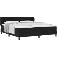 vidaXL Boxspring bed met hoofdeinde Zwart 180 x 200 cm Stof