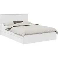 vidaXL Opbergbed met lade met hoofdeinde Wit 140 x 200 cm Bewerkt hout