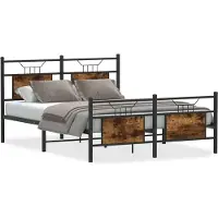 vidaXL Bedframe zonder matras hout gerookt eikenkleurig 137x190 cm