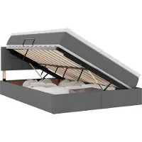 vidaXL LED opbergbed met matras Donkergrijs 140 x 200 cm Stof