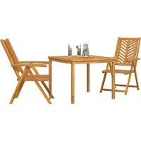 vidaXL Tuin Eettafel Set 3 st Bruin Massief Acacia Hout