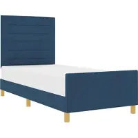 vidaXL Bedframe met hoofdeinde Blauw 90 x 200 cm Stof