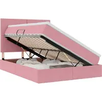 vidaXL LED opbergbed met matras Roze 140 x 200 cm Fluweel