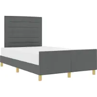 vidaXL Bedframe met hoofdeinde Donkergrijs 140 x 190 cm Stof