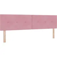 vidaXL LED Hoofdbord met LED-stripverlichting Roze 180 cm Fluweel