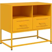 vidaXL Tv-meubel 68x39x60,5 cm staal mosterdgeel