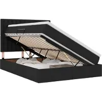 vidaXL LED opbergbed met matras Zwart 140 x 200 cm Stof