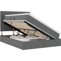 vidaXL LED opbergbed met matras Donkergrijs 140 x 190 cm Stof