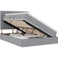 vidaXL LED opbergbed met matras Lichtgrijs 140 x 200 cm Stof