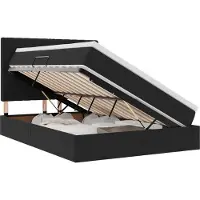 vidaXL Opslag bed met matras met hoofdeinde Zwart 140 x 200 cm Fluweel