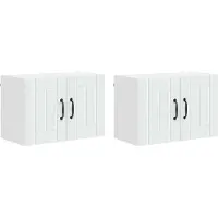 vidaXL Wandkast LUCCA 2 st Wit Bewerkt hout
