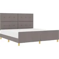 vidaXL Bedframe met hoofdeinde Taupe 180 x 200 cm Stof