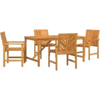 vidaXL Tuin Eettafel Set 5 st Bruin Massief Acacia Hout