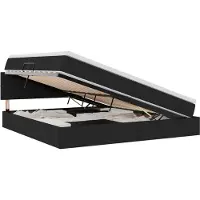vidaXL LED opbergbed met matras Zwart 200 x 200 cm Stof