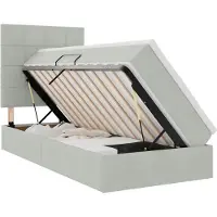 vidaXL Opslag bed met matras met opslag Lichtgrijs 90 x 190 cm Fluweel