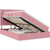 vidaXL LED opbergbed met matras Roze 140 x 200 cm Fluweel