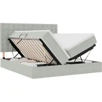 vidaXL Opbergbed met hoofdeinde Lichtgrijs 180 x 200 cm Fluweel