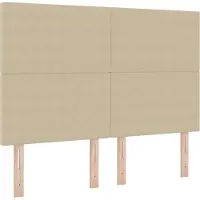 vidaXL LED Hoofdbord met hoofdeinde Grijs Groen 144 cm Corduroy stof