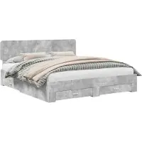 vidaXL Bedframe met lade Beton Grijs 180 x 200 cm Bewerkt hout