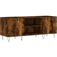 vidaXL Platenkast 121x38x48 cm bewerkt hout gerookt eikenkleurig
