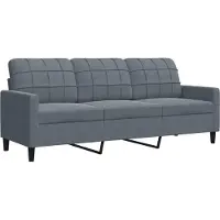 vidaXL Driezitsbank 180 cm fluweel donkergrijs