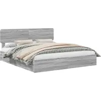 vidaXL Opbergbed met lade Grijs Sonoma 180 x 200 cm Bewerkt hout