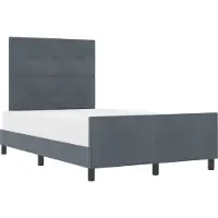 vidaXL Boxspring bed met hoofdeinde Donkergrijs 120 x 200 cm Fluweel
