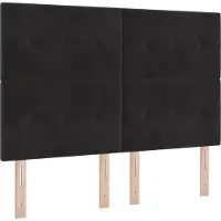 vidaXL LED Hoofdbord met LED-stripverlichting Zwart 144 cm Fluweel