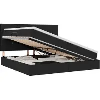 vidaXL LED opbergbed met matras Zwart 200 x 200 cm Stof