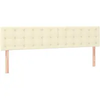 vidaXL Hoofdborden 160x5x78/88 cm kunstleer crèmekleurig
