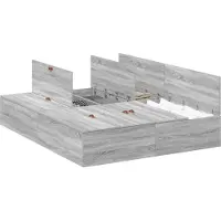 vidaXL Opbergbedframe Grijs Sonoma 140 x 200 cm Bewerkt hout