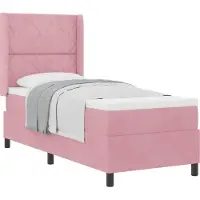 vidaXL Boxspring bed met hoofdeinde Roze 80 x 200 cm Fluweel